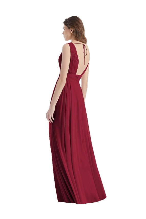 Long Sleeveless Lxue Chiffon Sea Glass A-Line Bridesmaid Dress Colchester