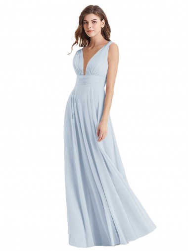 Long Sleeveless Lxue Chiffon Sea Glass A-Line Bridesmaid Dress Colchester