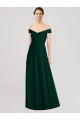 Long Sleeveless Soft Chiffon Ever Green A-Line Formal Dress / Bridesmaid Dress Colchester