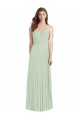 Long Cold Shoulder Soft Chiffon Sage Trumpet Semi Formal Evening Dress / Bridesmaid Dress Colchester