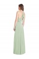 Long Cold Shoulder Soft Chiffon Sage Trumpet Semi Formal Evening Dress / Bridesmaid Dress Colchester