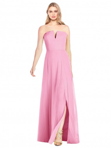 Long Sleeveless Soft Chiffon Hot Pink Trumpet Semi Formal Evening Dress / Bridesmaid Dress Colchester