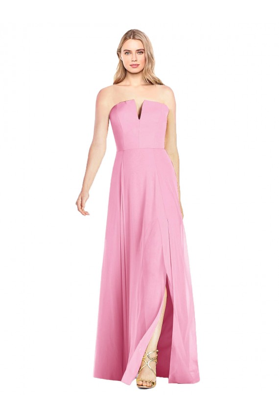 Long Sleeveless Soft Chiffon Hot Pink Trumpet Semi Formal Evening Dress / Bridesmaid Dress Colchester