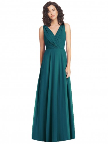 Long Sleeveless Chiffon Hunter A-Line Wedding Party Dress Colchester