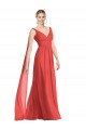 Long Sleeveless Soft Chiffon Firecracker V-Neck A-Line Bridesmaid Dress Colchester
