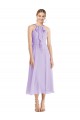 Tea length Sleeveless Soft Chiffon Lilac A-Line Prom Dress / Bridesmaid Dress Colchester