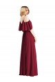 Long Cold Shoulder Chiffon Royal Blue A-Line Bridesmaid Dress Colchester