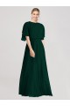 Long Flutter Sleeves Soft Chiffon Ever Green A-Line Bridesmaid Dress Colchester