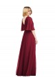 Long Flutter Sleeves Soft Chiffon Smoke Green Trumpet Bridesmaid Dress Colchester