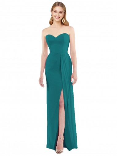 Long Sleeveless Soft Chiffon Hunter Trumpet Bridesmaid Dress Colchester