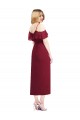 Cocktail Length Cold Shoulder Soft Chiffon Salmon Trumpet High Low Bridesmaid Dress Colchester