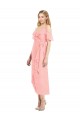 Cocktail Length Cold Shoulder Soft Chiffon Salmon Trumpet High Low Bridesmaid Dress Colchester