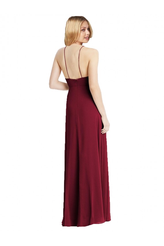 Long Sleeveless Soft Chiffon Dark Green A-Line Semi Formal Evening Dress / Bridesmaid Dress Colchester