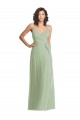 Long Sleeveless Soft Chiffon Smoke Green Trumpet Formal Evening Gown / Bridesmaid Dress Colchester