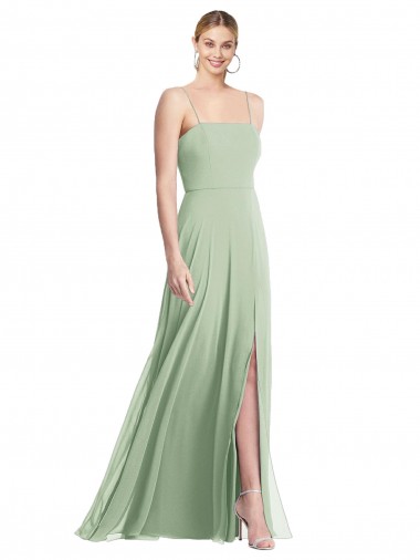 Long Sleeveless Soft Chiffon Sage Trumpet Formal Evening Gown / Bridesmaid Dress Colchester