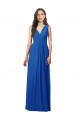 Long Sleeveless Soft Chiffon Royal Blue A-Line Semi Formal Evening Dress / Bridesmaid Dress Colchester