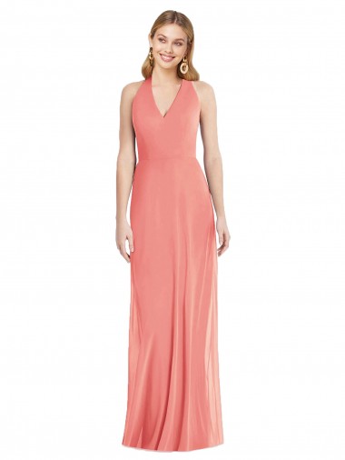 Long Sleeveless Soft Chiffon Desert Rose Trumpet Formal Evening Gown / Bridesmaid Dress Colchester