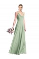 Long Sleeveless Chiffon Sage Spaghetti Straps A-Line Bridesmaid Dress / Evening Dress Colchester