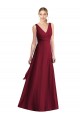 Long Floor Length Sleeveless Chiffon Burgundy V-Neck A-Line Bridesmaid Dress Colchester