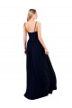 Long Sleeveless Soft Chiffon Dark Navy Spaghetti Straps A-Line Formal Evening Gown / Bridesmaid Dress Colchester