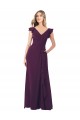 Long Cap Sleeves Soft Chiffon Grape A-Line Formal Dress / Bridesmaid Dress Colchester