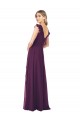 Long Cap Sleeves Soft Chiffon Grape A-Line Formal Dress / Bridesmaid Dress Colchester
