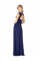 Long Cap Sleeves Soft Chiffon Sapphire A-Line Bridesmaid Dress Colchester