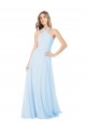 Long Sleeveless Chiffon Light Sky Blue A-Line Bridesmaid Dress / Evening Gowns Colchester