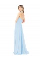 Long Sleeveless Chiffon Light Sky Blue A-Line Bridesmaid Dress / Evening Gowns Colchester