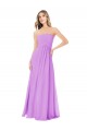 Long Sleeveless Soft Chiffon Violet Strapless A-Line Bridesmaid Dress Colchester