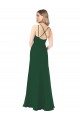 Long Sleeveless Soft Chiffon Dark Green A-Line Bridesmaid Dress Colchester