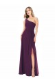 Long Sleeveless Soft Chiffon Grape One Shoulder A-Line Formal Dress / Bridesmaid Dress Colchester