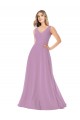 Long Sleeveless Soft Chiffon Dark Lavender A-Line Bridal Party Dress Colchester