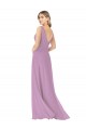 Long Sleeveless Soft Chiffon Dark Lavender A-Line Bridal Party Dress Colchester