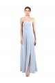 Long Sleeveless Soft Chiffon Light Sky Blue Strapless A-Line Bridesmaid Dress Colchester