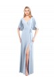 Long Flutter Sleeves Chiffon Light Sky Blue A-Line Bridesmaid Dress / Evening Dress Colchester