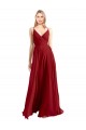 Long Sleeveless Luxe Chiffon Red A-Line Bridesmaid Dress Colchester