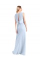 Long Sleeveless Chiffon Light Sky Blue V-Neck A-Line Bridesmaid Dress / Evening Gowns Colchester