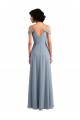 Long Sleeveless Chiffon Dusty Blue Off the Shoulder A-Line Formal Dress / Bridesmaid Dress Colchester