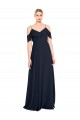 Long Sleeveless Lxue Chiffon Dark Navy A-Line Bridesmaid Dress Colchester