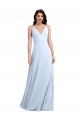 Long Sleeveless Soft Chiffon Light Sky Blue A-Line Evening Dress / Bridesmaid Dress Colchester