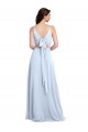 Long Sleeveless Soft Chiffon Light Sky Blue A-Line Evening Dress / Bridesmaid Dress Colchester