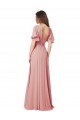 Long Flutter Sleeves Soft Chiffon Bliss Pink A-Line Bridesmaid Dress Colchester