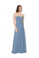 Long Sleeveless Chiffon Dusty Blue A-Line Bridesmaid Dress / Evening Gowns Colchester