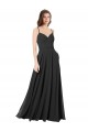 Long Sleeveless Chiffon Black A-Line Formal Dress / Bridesmaid Dress Colchester