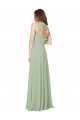 Long Sleeveless Soft Chiffon Smoke Green Sweetheart A-Line Formal Dress / Bridesmaid Dress Colchester