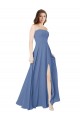 Long Sleeveless Soft Chiffon Windsor Blue A-Line Formal Dress / Bridesmaid Dress Colchester