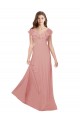 Long Flutter Sleeves Chiffon Bliss Pink A-Line Bridesmaid Dress / Evening Dress Colchester