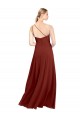 Long Sleeveless Soft Chiffon Burgundy One Shoulder A-Line Formal Dress / Bridesmaid Dress Colchester