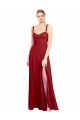 Long Sleeveless Soft Chiffon Red A-Line Bridesmaid Dress Colchester